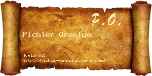 Pichler Orsolya névjegykártya